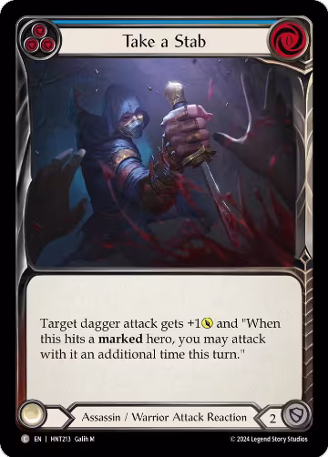 Take a Stab (Blue) (HNT213), The Hunted — Flesh & Blood card price