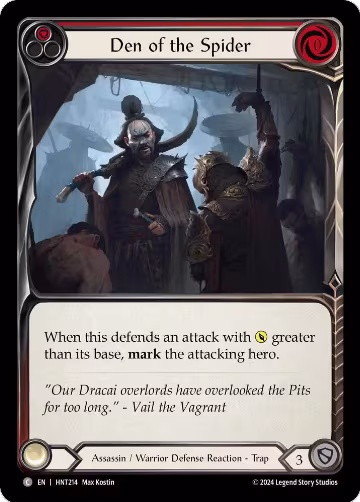 Den of the Spider (Red) (HNT214), The Hunted — Flesh & Blood card price