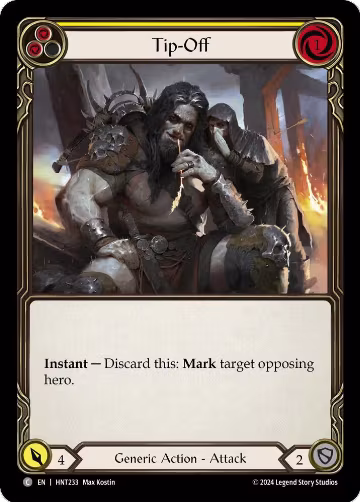 Tip-Off (Yellow) (HNT233), The Hunted — Flesh & Blood card price