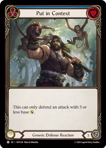 Put in Context (Blue) (HNT238), The Hunted — Flesh & Blood card price