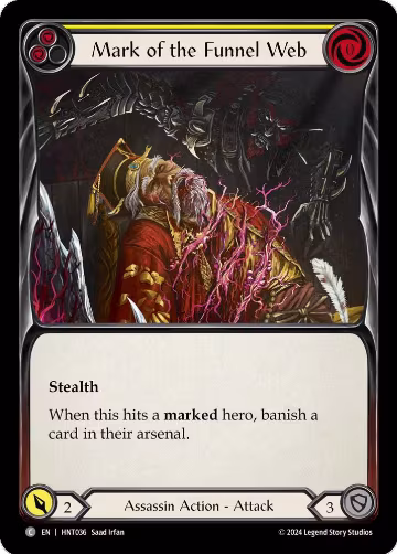 Mark of the Funnel Web (Yellow) (HNT036), The Hunted — Flesh & Blood card price