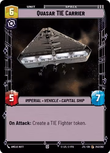 Quasar TIE Carrier (243/262), Jump to Lightspeed — Star Wars card price