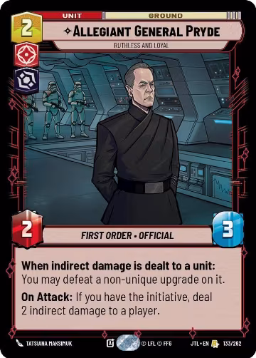 Allegiant General Pryde - Ruthless and Loyal (133/262), Jump to Lightspeed — Star Wars card price