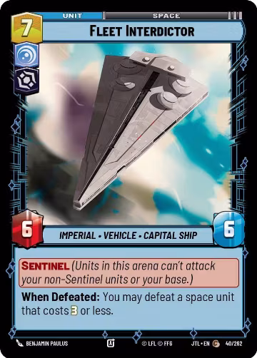 Fleet Interdictor (040/262), Jump to Lightspeed — Star Wars card price