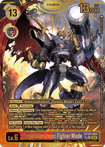 Imperialdramon: Fighter Mode (Textured) (BT20-020 SR) — card price