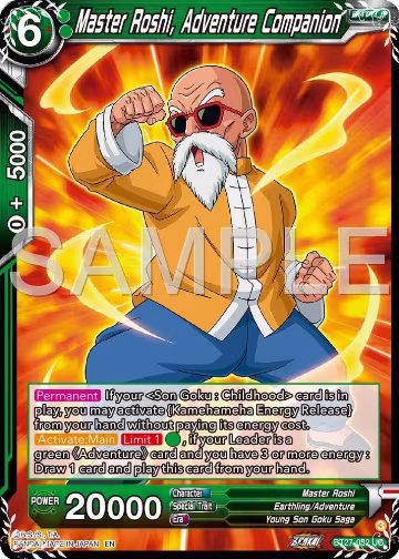 Master Roshi, Adventure Companion (BT27-052), History of Z — DB Super card price