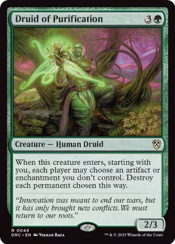 Druid of Purification (49), Commander: Aetherdrift — Magic card price