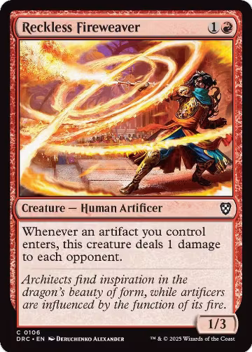 Reckless Fireweaver (106), Commander: Aetherdrift — Magic card price