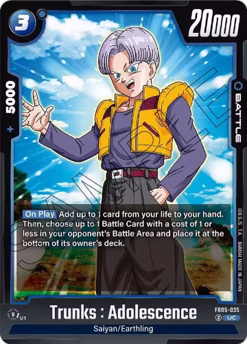 Trunks : Adolescence (FB05-035), New Adventure — DB Fusion card price