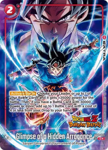 Glimpse of a Hidden Arrogance (Dragon Ball Z Dokkan Battle Alternate Art) (FB02-035) — card price