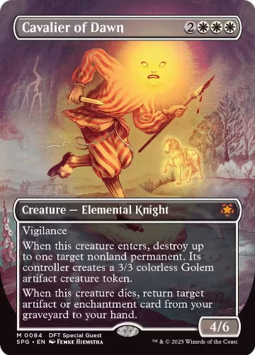 Cavalier of Dawn (Borderless) (84), Special Guests — Magic card price