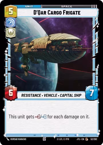 D'Qar Cargo Frigate (052/252), Jump to Lightspeed — Star Wars card price