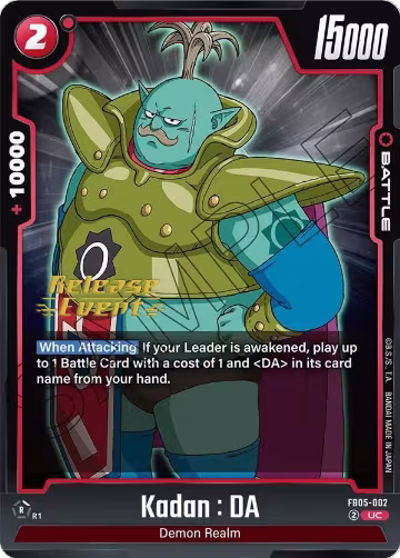 Kadan : DA (FB05-002), New Adventure Release Event Cards — DB Fusion card price