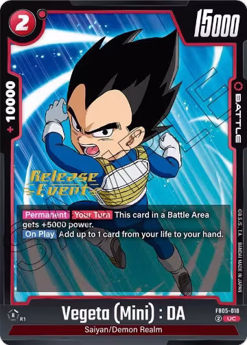 Vegeta (Mini) : DA (FB05-018), New Adventure Release Event Cards — DB Fusion card price