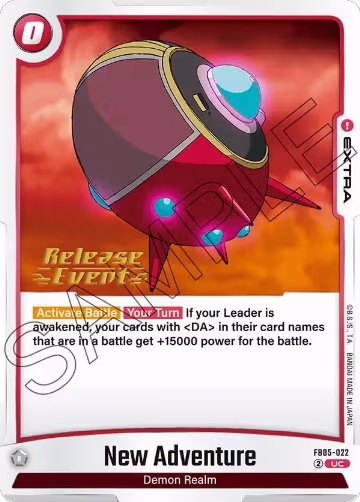 New Adventure (FB05-022), New Adventure Release Event Cards — DB Fusion card price
