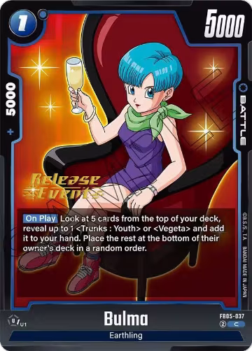 Bulma - FB05-037 (FB05-037), New Adventure Release Event Cards — DB Fusion card price