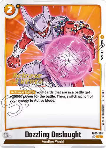 Dazzling Onslaught (FB05-090), New Adventure Release Event Cards — DB Fusion card price