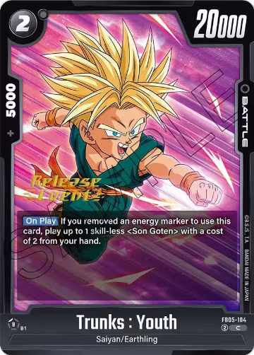 Trunks : Youth (FB05-104), New Adventure Release Event Cards — DB Fusion card price