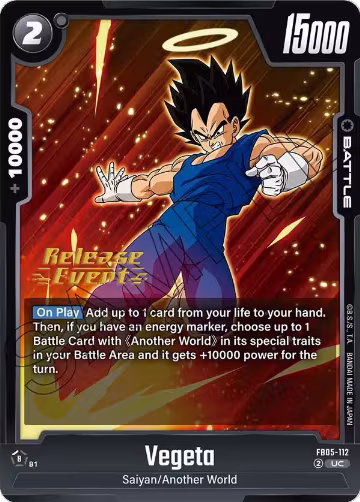 Vegeta - FB05-112 (FB05-112), New Adventure Release Event Cards — DB Fusion card price