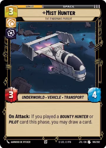 Mist Hunter - The Findsman's Pursuit (186/262), Jump to Lightspeed — Star Wars card price