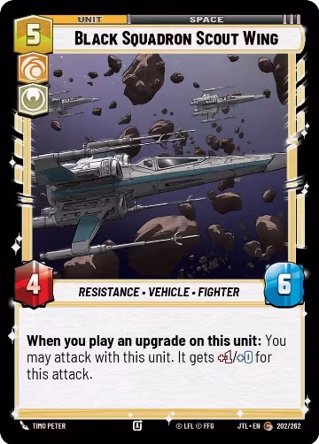 Black Squadron Scout Wing (202/262), Jump to Lightspeed — Star Wars card price