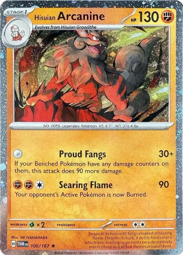 Hisuian Arcanine - 100/167 (Cosmos Holo) (100/167), Blister Exclusives — Pokémon card price