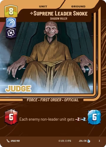Supreme Leader Snoke - Shadow Ruler (3), Judge Promos — Star Wars card price
