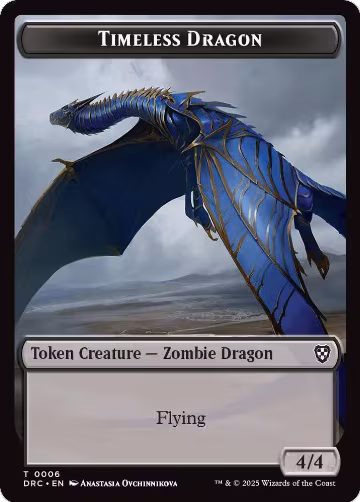 Timeless Dragon // Zombie (0007) Double-Sided Token (6 // 7), Commander: Aetherdrift — Magic card price