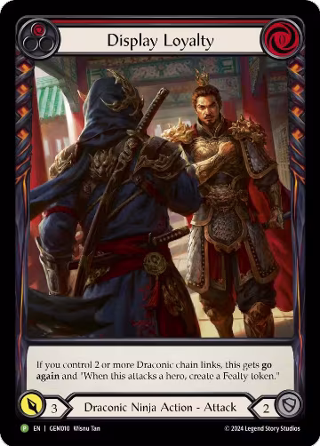 Display Loyalty (Red) (GEM010), GEM Pack 1 — Flesh & Blood card price