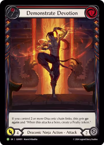 Demonstrate Devotion (Red) (GEM011), GEM Pack 1 — Flesh & Blood card price