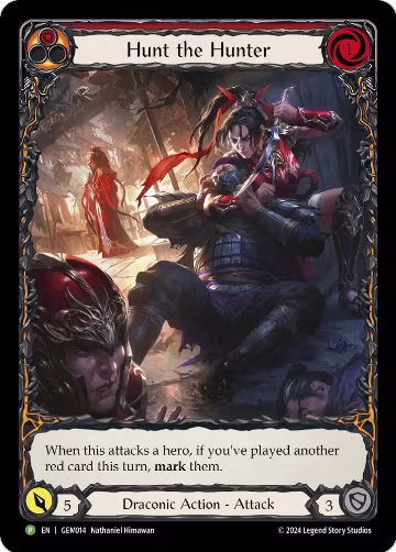 Hunt the Hunter (Red) (GEM014), GEM Pack 1 — Flesh & Blood card price