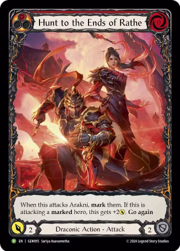 Hunt to the Ends of Rathe (Red) (GEM015), GEM Pack 1 — Flesh & Blood card price