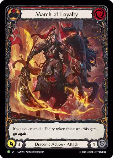 March of Loyalty (Red) (GEM016), GEM Pack 1 — Flesh & Blood card price