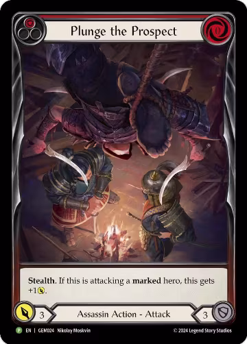 Plunge the Prospect (Red) (GEM024), GEM Pack 1 — Flesh & Blood card price