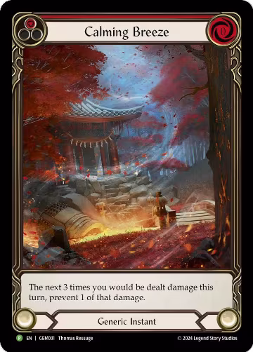 Calming Breeze (Red) (GEM031), GEM Pack 1 — Flesh & Blood card price
