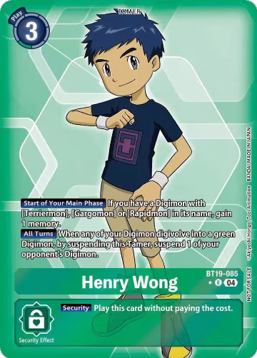 Henry Wong (Release Special Booster 2.5: Box Promotion Pack) (BT19-085 R), Release Special Booster 2.5 — Digimon card price