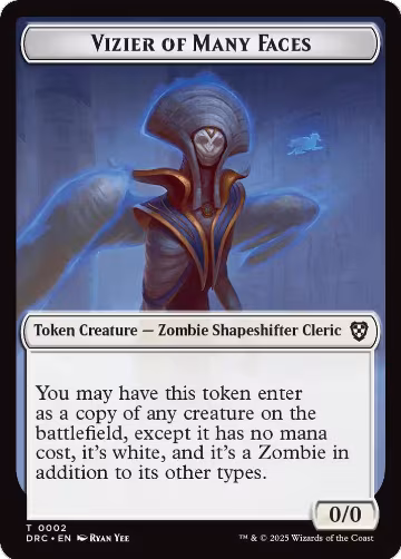Vizier of Many Faces // Zombie (0003) Double-Sided Token (2 // 3), Commander: Aetherdrift — Magic card price