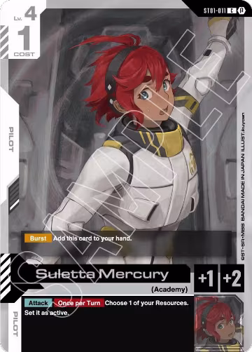 Suletta Mercury (ST01-011), Edition Beta — Gundam card price