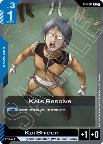 Kai's Resolve (ST01-013), Edition Beta — Gundam card price
