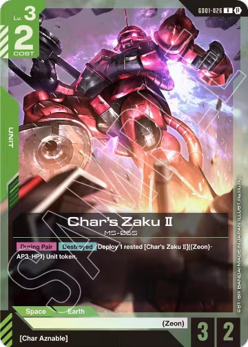 Char's Zaku II (GD01-026), Edition Beta — Gundam card price