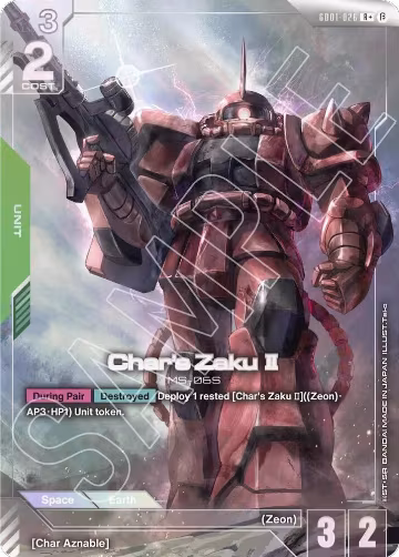 Char's Zaku II (R+) (GD01-026), Edition Beta — Gundam card price