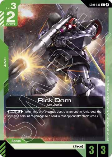 Rick Dom (GD01-030), Edition Beta — Gundam card price
