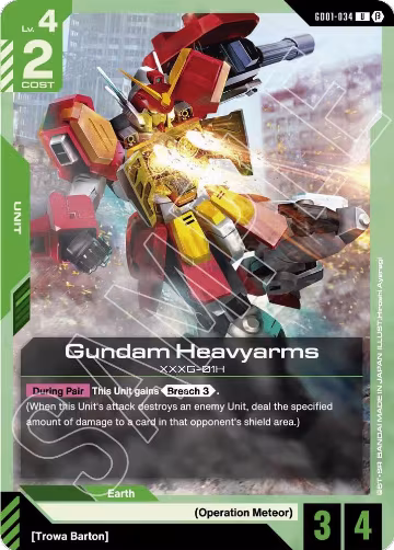 Gundam Heavyarms (GD01-034), Edition Beta — Gundam card price