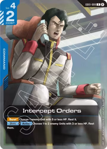 Intercept Orders (GD01-099), Edition Beta — Gundam card price