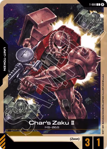 Char's Zaku II (T-006) Token (T-006), Edition Beta — Gundam card price