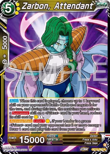 Zarbon, Attendant (BT27-080), History of Z — DB Super card price