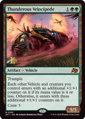 Thunderous Velocipede (183), Prerelease Cards — Magic card price