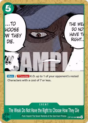 The Weak Do Not Have the Right to Choose How They Die (OP10-040), Royal Blood — One Piece card price