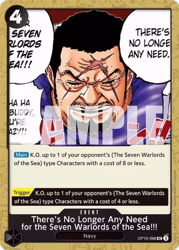 There's No Longer Any Need for the Seven Warlords of the Sea!!! (OP10-096), Royal Blood — One Piece card price