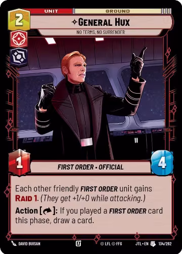 General Hux - No Terms, No Surrender (134/262), Jump to Lightspeed — Star Wars card price